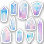 Blauwe glanzende kristallen sticker (Voorkant)