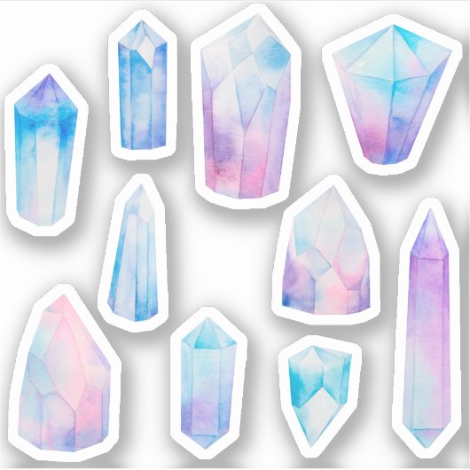 Blauwe glanzende kristallen sticker (Voorkant)