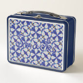 Blauwe Glanzende Traandrop Met Tekst (Voorkant)