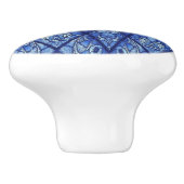 Blauwe Glas in lood drager Keramische Knop (Zijkant)