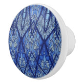 Blauwe Glas in lood drager Keramische Knop (Rechts)