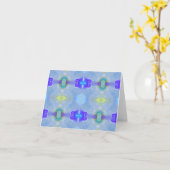 Blauwe glasgemmen, notakaart kaart (Gele Bloem)