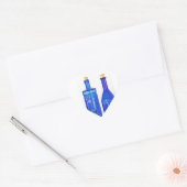 Blauwe glazen flessen hart sticker (Envelop)