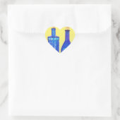 Blauwe glazen flessen hart sticker (Tas)