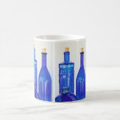 Blauwe glazen flessen koffiemok (Center)