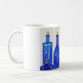 Blauwe glazen flessen koffiemok (Links)