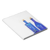 Blauwe glazen flessen notitieblok (Schuin)