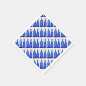 Blauwe glazen flessen servet (Hoek)