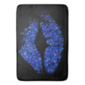 Blauwe glazen lippen badmat (Voorkant Verticaal)