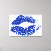 Blauwe glazen lippen canvas afdruk (Voorkant)