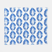 Blauwe glazen lippen fleece deken (Voorkant (Horizontaal))