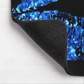 Blauwe glazen lippen muismat (Hoek)