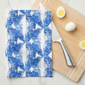 Blauwe glazen lippen theedoek (Quarter Fold)