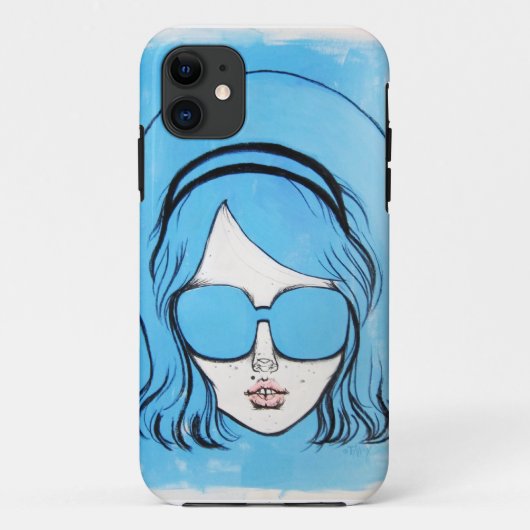 Blauwe glazen meisje 1 Case-Mate iPhone case (Achterkant)