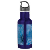 Blauwe glazen waterflacon waterfles (Achterkant)