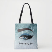 Blauwe glazen zweetogen | make-up kunstenaar tote bag (Voorkant)