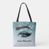 Blauwe glazen zweetogen | make-up kunstenaar tote bag (Achterkant)