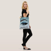 Blauwe glazen zweetogen | make-up kunstenaar tote bag (Op model)