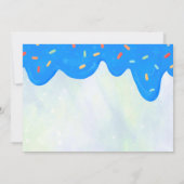 blauwe glazige donut Sweet One Kaart (Achterkant)