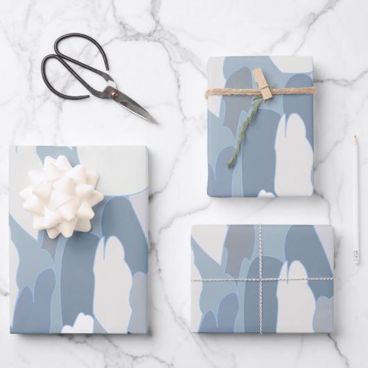 Blauwe gletsjer ijspatroon inpakpapier vel (Voorkant)