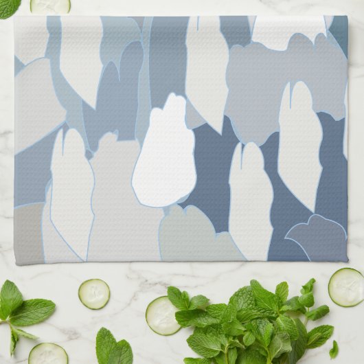 Blauwe gletsjer ijspatroon theedoek (Gevouwen)