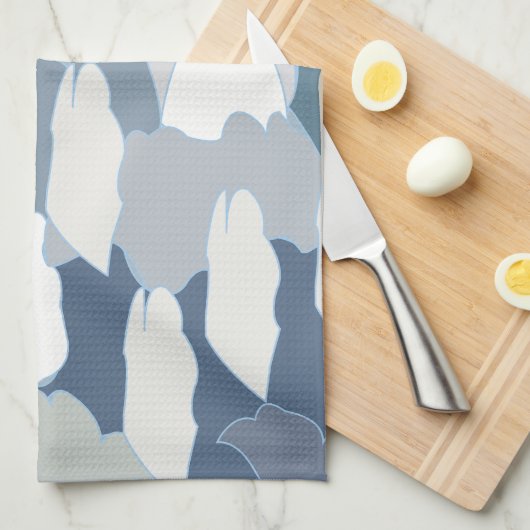 Blauwe gletsjer ijspatroon theedoek (Quarter Fold)