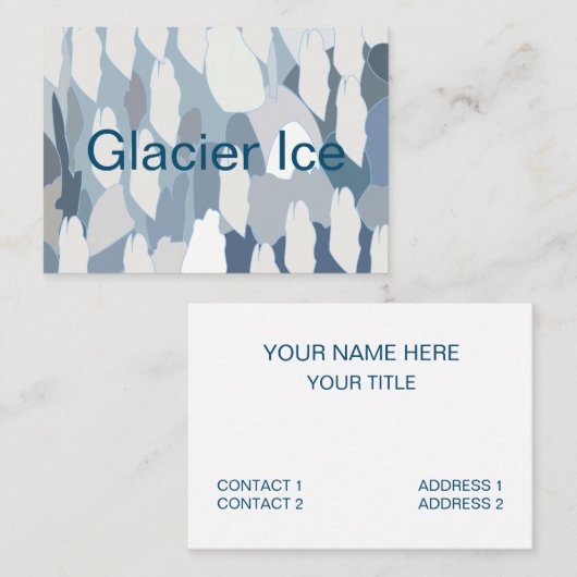 Blauwe gletsjer ijspatroon visitekaartje (Voorkant / Achterkant)