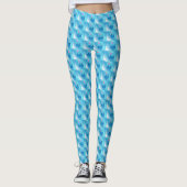 Blauwe glimlach leggings (Voorkant)