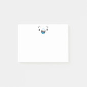 Blauwe glimlachende Kawaii Face Note-kaarten Post-it® Notes (Voorkant)
