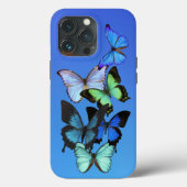 Blauwe glinsterende vlinders Case-Mate iPhone case (Achterkant)