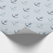 Blauwe glitter ankers cadeaupapier (Hoek)