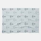 Blauwe glitter ankers theedoek (Horizontaal)