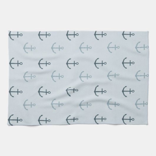 Blauwe glitter ankers theedoek (Horizontaal)