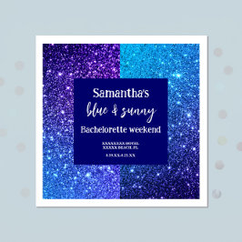 Blauwe Glitter Bachelorette-feest  Servet