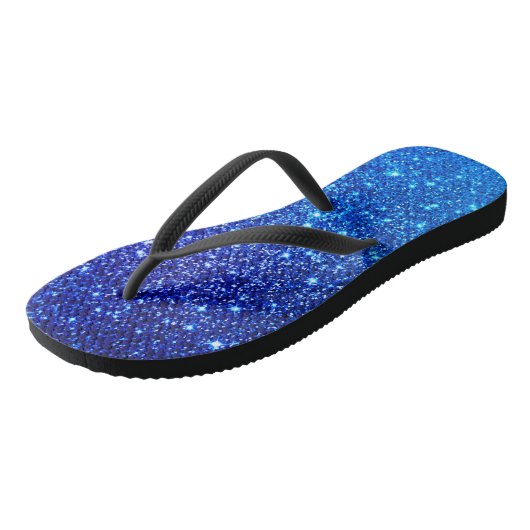 Blauwe Glitter Bachelorette Party Teenslippers (Schuin)