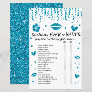 Blauwe glitter Birthday Ever of Nooit Game