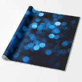 Blauwe glitter bokeh textuurlichten cadeaupapier (Uitgerold)