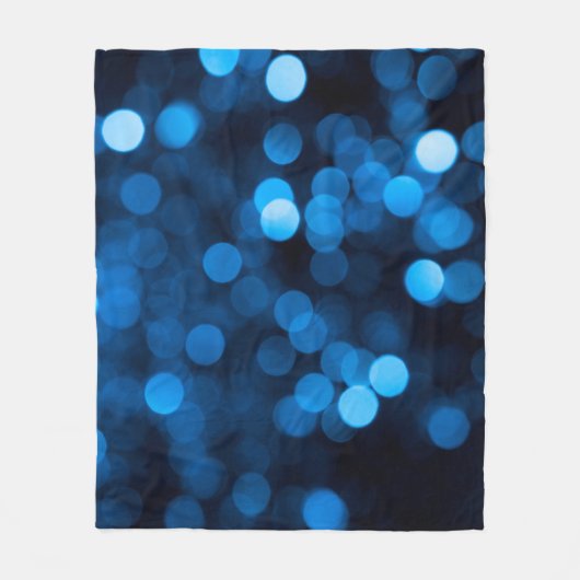 Blauwe glitter bokeh textuurlichten fleece deken (Voorkant)