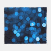 Blauwe glitter bokeh textuurlichten fleece deken (Voorkant (Horizontaal))