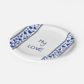 Blauwe glitter-borden papieren bordje (Gekanteld)