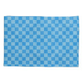 Blauwe Glitter Checker Kussensloop (Achterkant-Links)