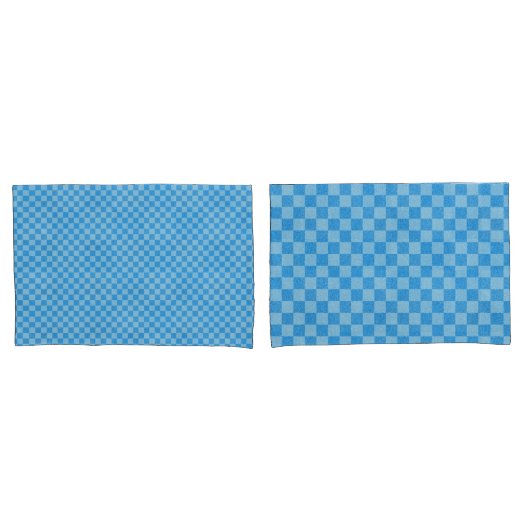 Blauwe Glitter Checker Kussensloop (Voorkant-Set)