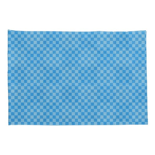 Blauwe Glitter Checker Kussensloop (Achterkant-Rechts)