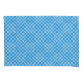 Blauwe Glitter Checker Kussensloop (Voorkant-Links)