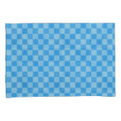 Blauwe Glitter Checker Kussensloop (Voorkant-Rechts)