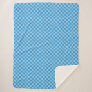 Blauwe Glitter Checker Sherpa Deken