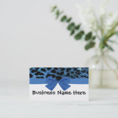 Blauwe glitter Cheetah met Visitekaartje (Staand voorkant)