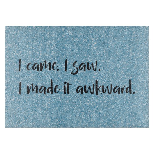 Blauwe glitter die ik gemaakt heb, met de klok mee snijplank (Voorkant)