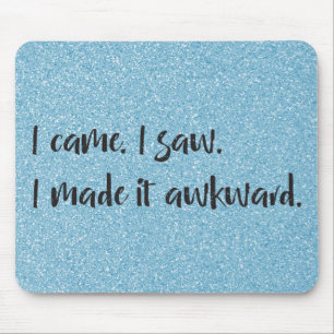 Blauwe glitter die ik maakte Awkward Mousepad Muismat