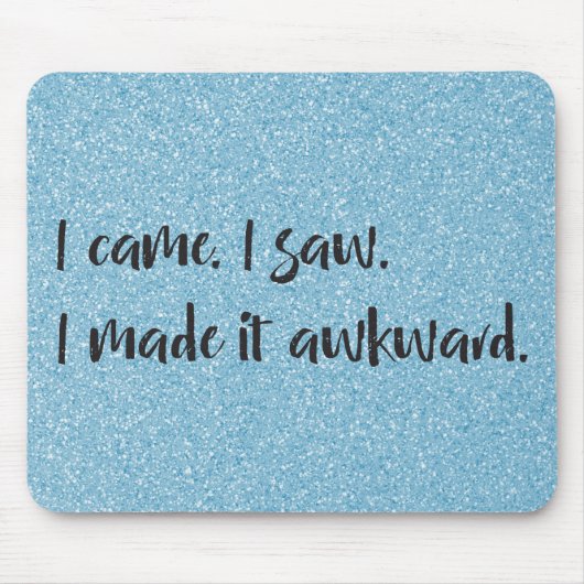 Blauwe glitter die ik maakte Awkward Mousepad Muismat (Voorkant)